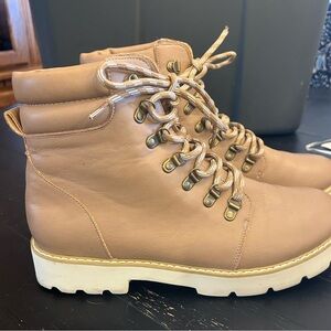 Tan Lace Up Boots for Women